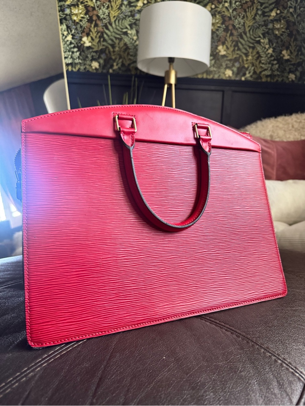 Authentic Louis Vuitton LV Hand Bag Riviera Red Epi
